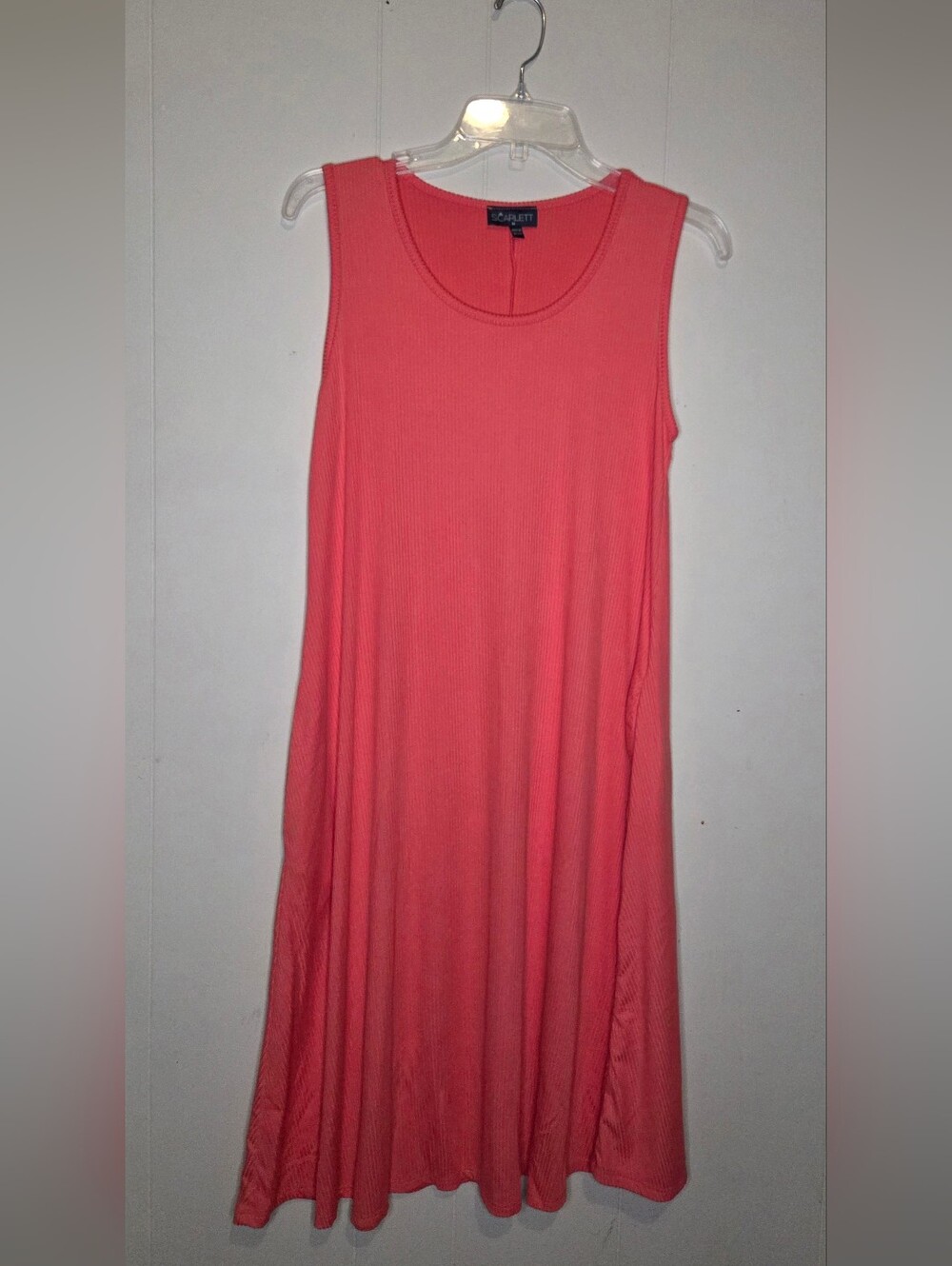 Scarlett Coral Pink Ribbed Maxi Dress Size M
